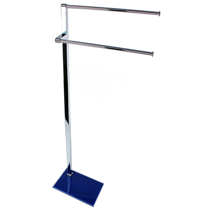 Gedy 7831-05 Towel Stand, Chrome with Blue Thermoplastic Resins Base